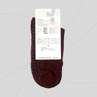 LSKD Elevate Crew Pilates Grip Socks - Dark Cherry - New Original
