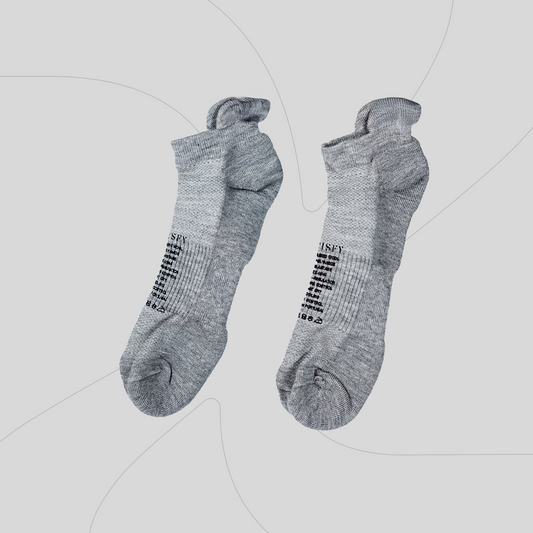 (NEW ORIGINAL) SATISFY Merino Low Socks - Heather Grey & Olive