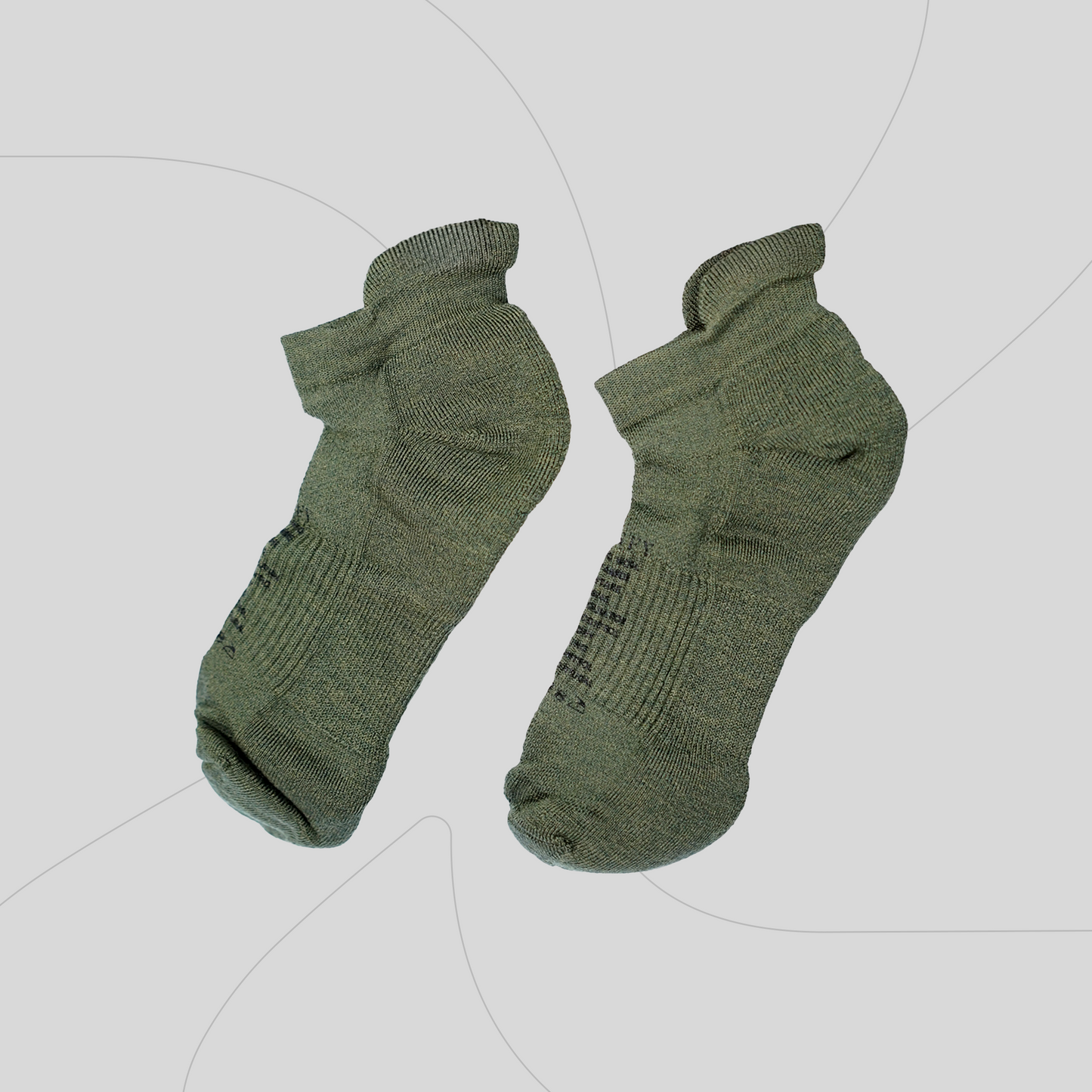 (NEW ORIGINAL) SATISFY Merino Low Socks - Heather Grey & Olive